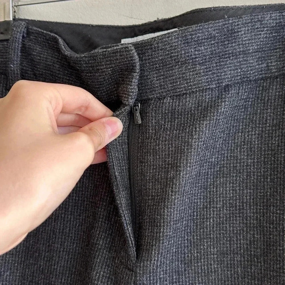 Charter Club Classic Fit Grey Checked Wool Blend Trousers, Size 10 - Picture 7 of 16
